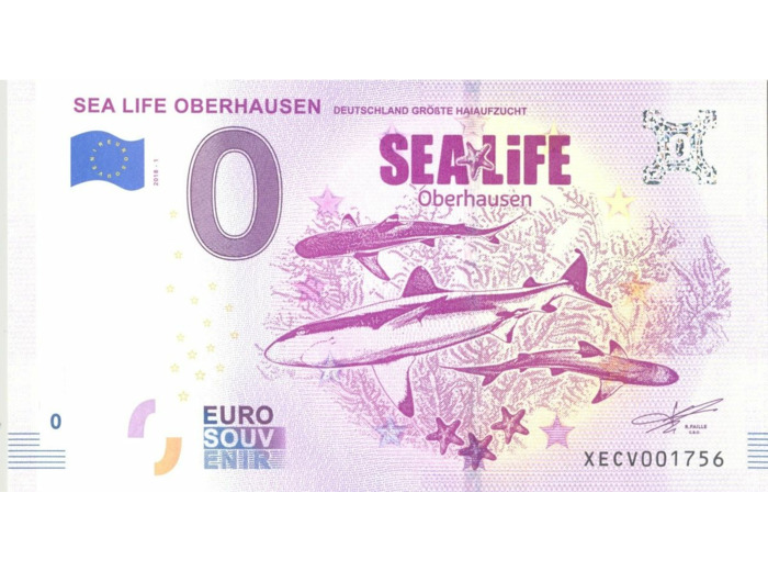 ALLEMAGNE 2018-1 SEA LIFE OBERHAUSEN BILLET SOUVENIR 0 EURO TOURISTIQUE NEUF