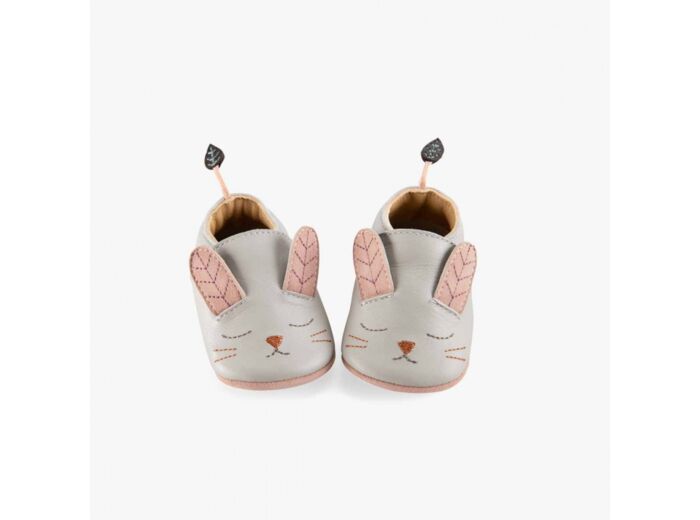Chaussons en cuir lapin 12/18 mois Moulin Roty