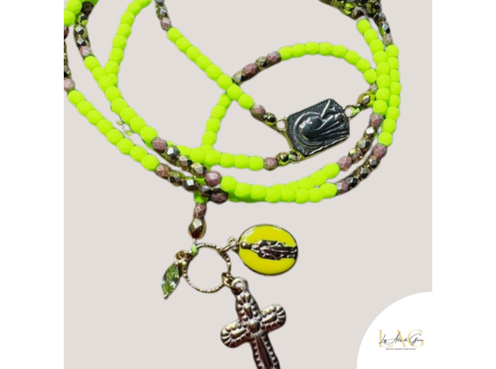 COLLIER CHAPELET BOHO YELLOW