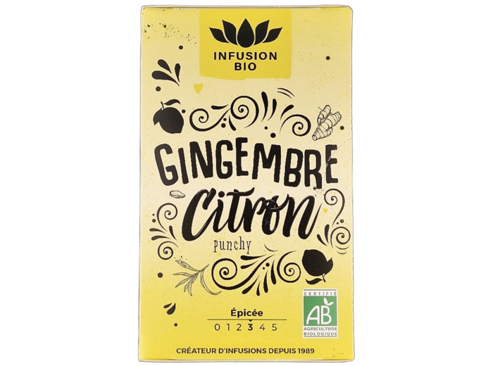 Infusion Gingembre Citron Bio 16 Sachets