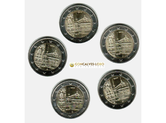 Allemagne 2013 2 EURO BADEN SERIE 5 ateliers A.D.F.G.J. Etat SUP