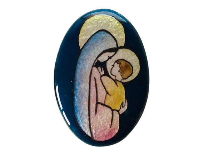 VIERGE OVALE 6,4x4,4cm - EMAUX DU LIBAN