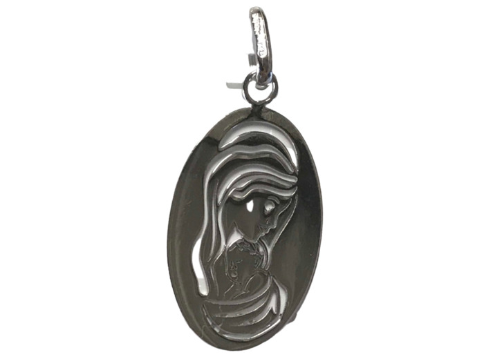 Pendentif en Argent 925- VIERGE ET ENFANT