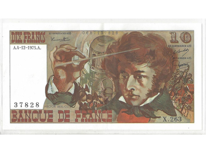 FRANCE 10 FRANCS BERLIOZ 04/12/1975  X.263 SPL