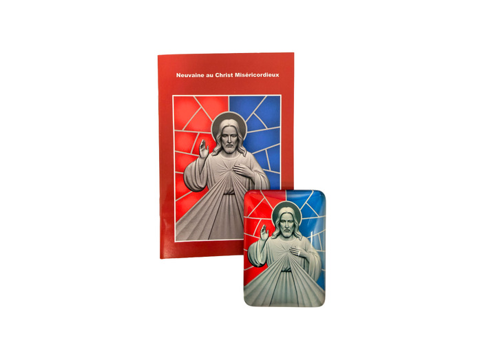Magnet en Verre  48x68mm + Livret Neuvaine - Christ Miséricordieux