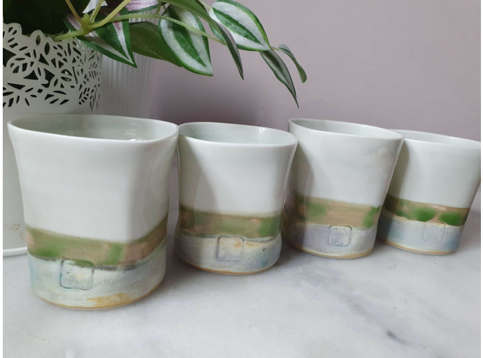 4 Tasses en Porcelaine Natures