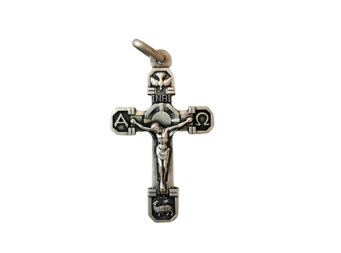 Croix Pascale en Métal Argenté 33x50mm