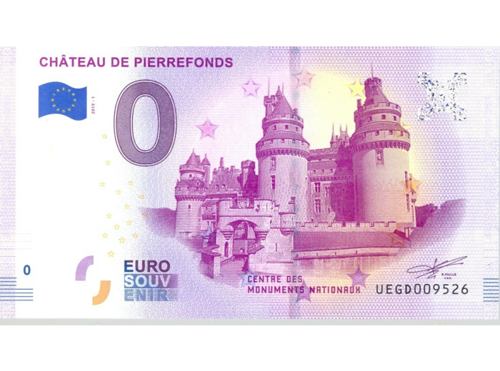 60 PIERREFONDS  2019-1 CHATEAU DE PIERREFONDS BILLET SOUVENIR 0 EURO NEUF
