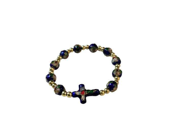 Bracelet Dizainier Elastique Perles Décorée BLEU