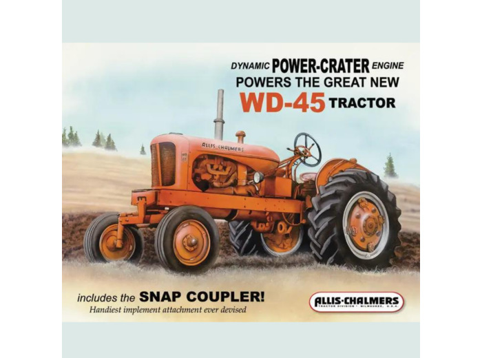 Plaque métal Tracteur - Allis Chalmers WD-45 - 31.5x40.