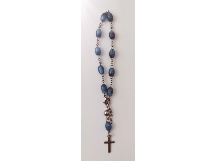 Dizainier Perles Acrylique Sur Chaine en Acier - BLEU