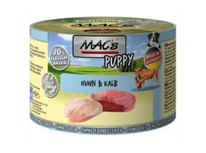 MAC'S humide pour chiot, au poulet & agneau - 200g