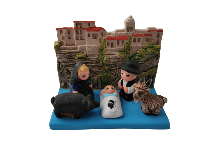 CRECHE en céramique BLOC 8x7cm- CORSE