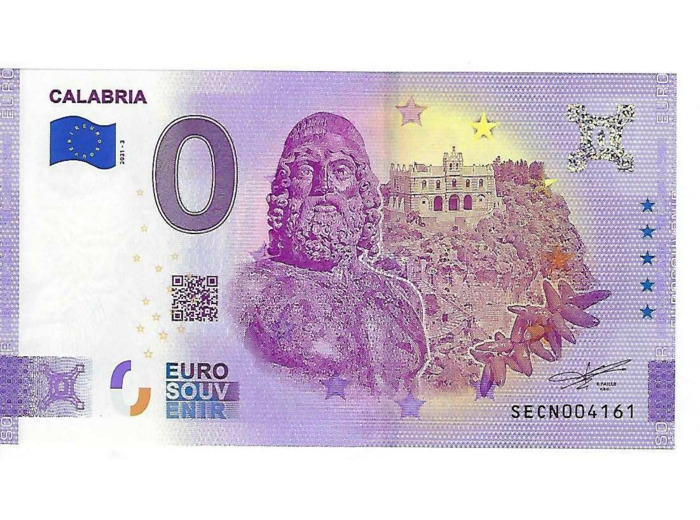 ITALIE 2021-3 CALABRIA VERSION ANNIVERSAIRE BILLET SOUVENIR 0 EURO