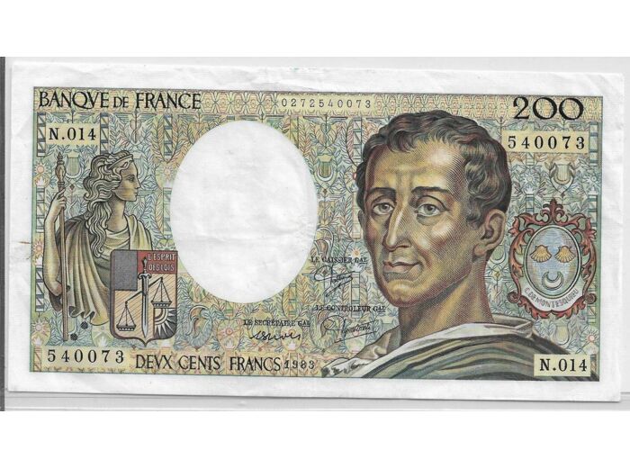 FRANCE 200 Francs MONTESQUIEU 1983 N.014 TTB