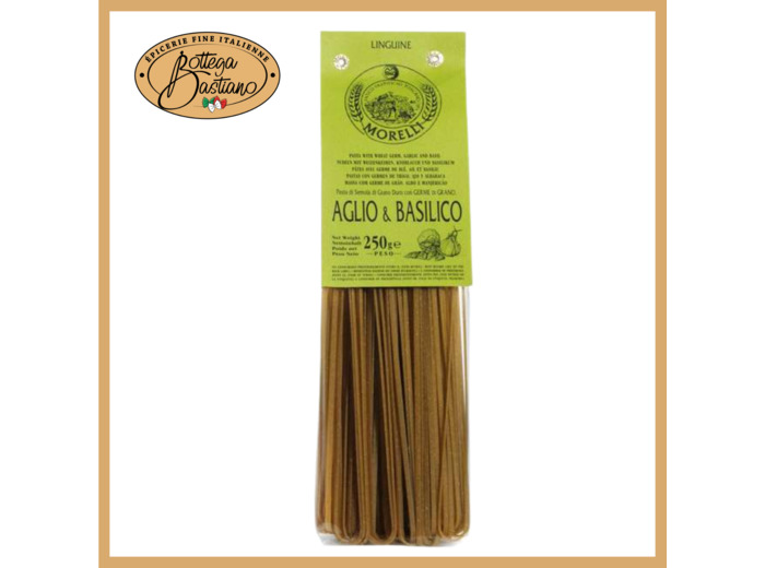 Pâtes au germe de blé à l'ail et au basilic Linguine 250g