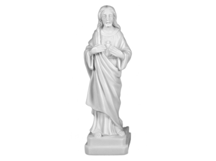 Sacré-Coeur de Jésus- Statue en albâtre 13cm -Blanc