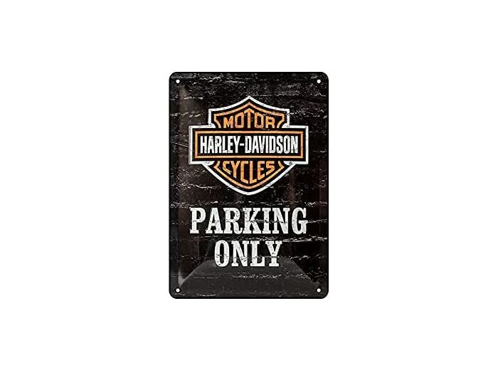 Plaque métal - Harley Davidson Parking Only - 20x30cm.