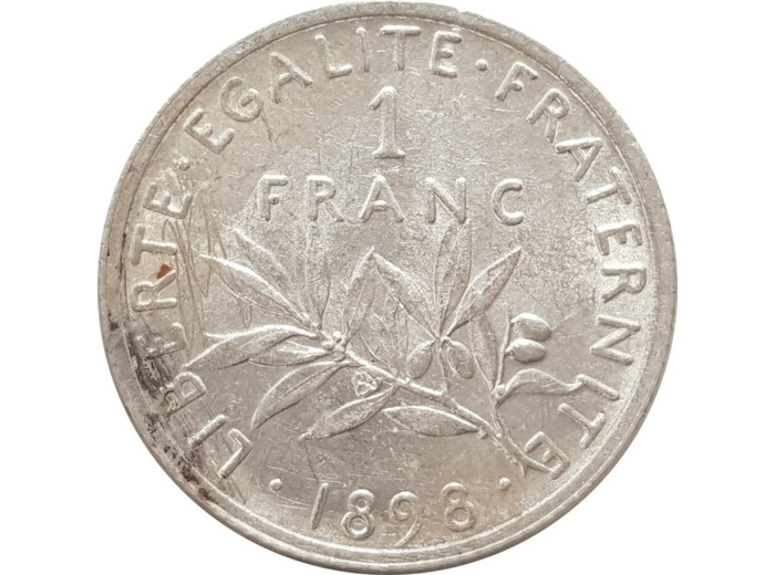 FRANCE 1 FRANC SEMEUSE 1898 SUP-