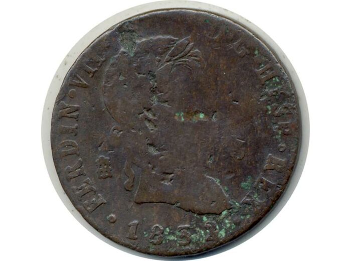 ESPAGNE 8 MARAVEDIS 1832 AQUEDUC FERDINAND VII B+ (W486.1)