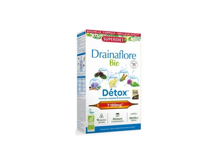Drainaflore bio 20 ampoules de 15ml