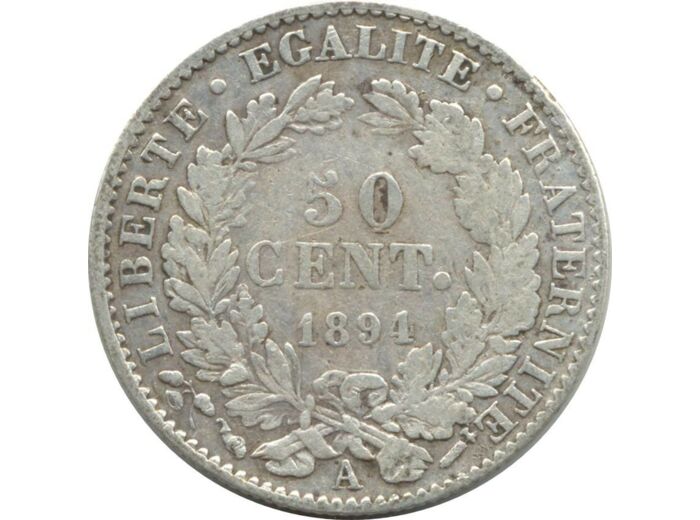 FRANCE 50 CENTIMES CERES 1894 A (Paris) TB+ N1