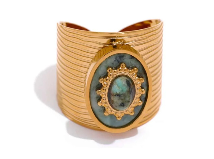 Bague Manchette Femme Style Camée