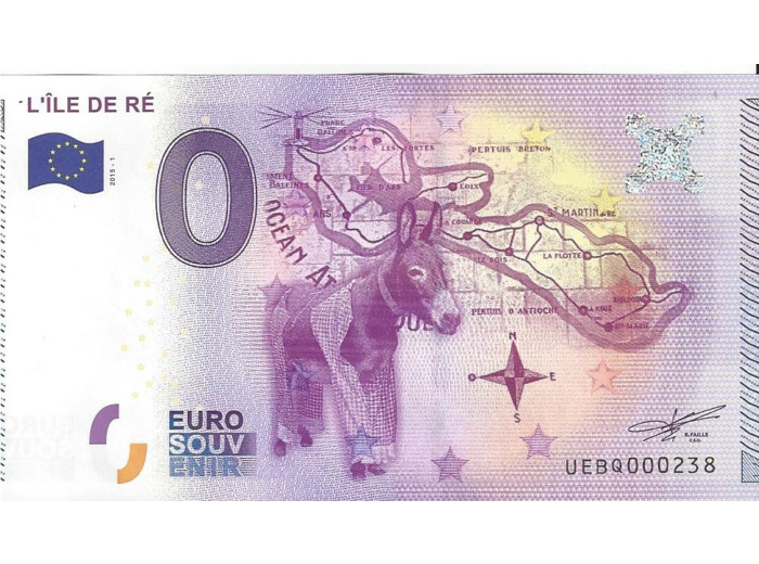 17 SAINT MARTIN DE RE 2015-1 ILE DE RE BILLET 0 EURO NEUF