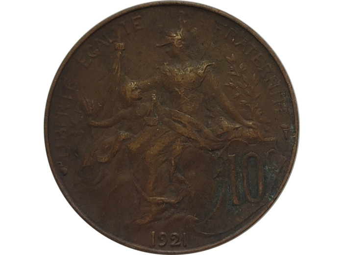 FRANCE 10 CENTIMES DUPUIS 1921 TB (G277)