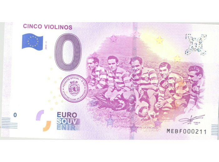 PORTUGAL 2019 -3 CINCO VIOLINOS 0 EURO BILLET SOUVENIR TOURISTIQUE  NEUF