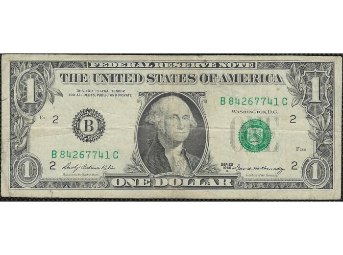 U.S.A NEW YORK 1 DOLLAR 1969 A SERIE F268 TB+ W449a