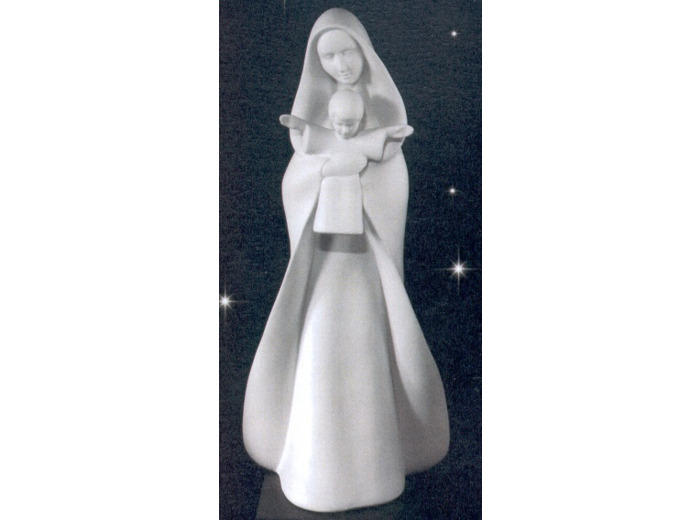 Vierge à l'enfant bras ouverts 38 cm porcelaine