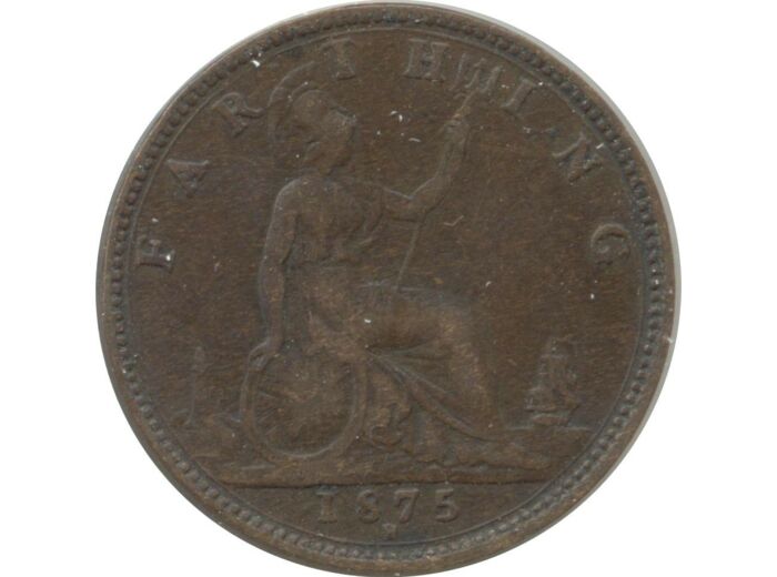 GRANDE BRETAGNE 1 FARTHING VICTORIA 1875 H TTB