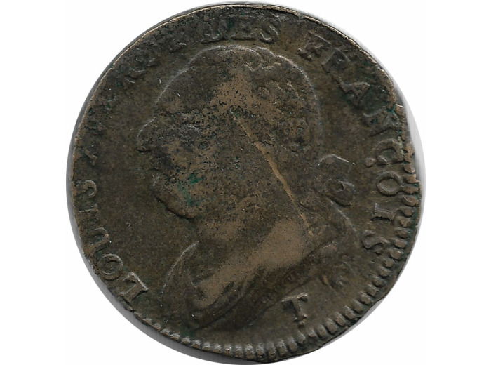FRANCE 12 DENIERS FRANÇOIS 1792 T (Nantes) TTB-