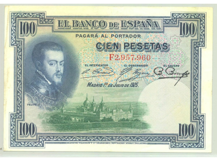 ESPAGNE 100 PESETAS 01-07-1925 SERIE F 960 TB+
