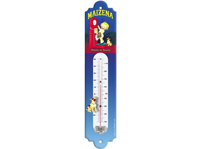 Thermomètre Métal Maizena Poids et Santé - 6.5 x 30 cm - 57036