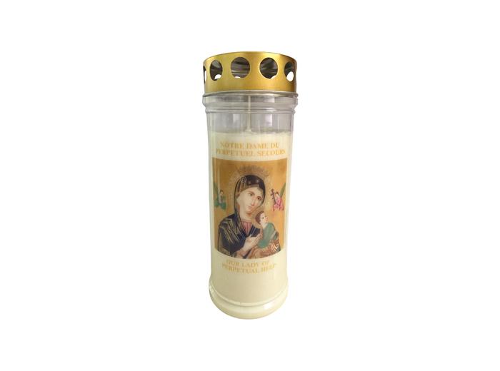 Bougie Funéraire 160 Heures ND Perpétuel Secours avec Prière