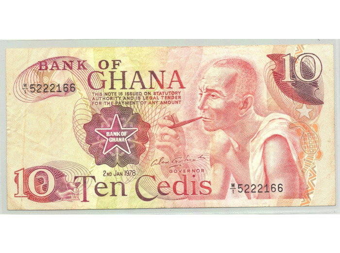 GHANA 10 CEDIS 02-01-1978 SERIE WI TTB
