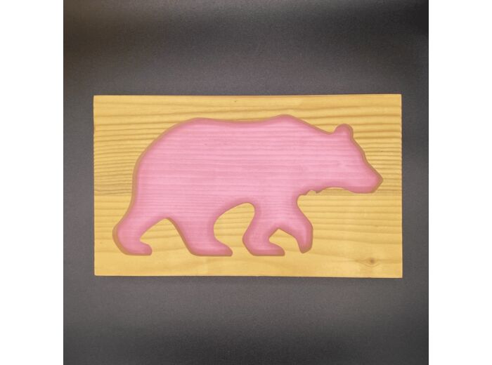 Tableau animal Ours Brun Rose