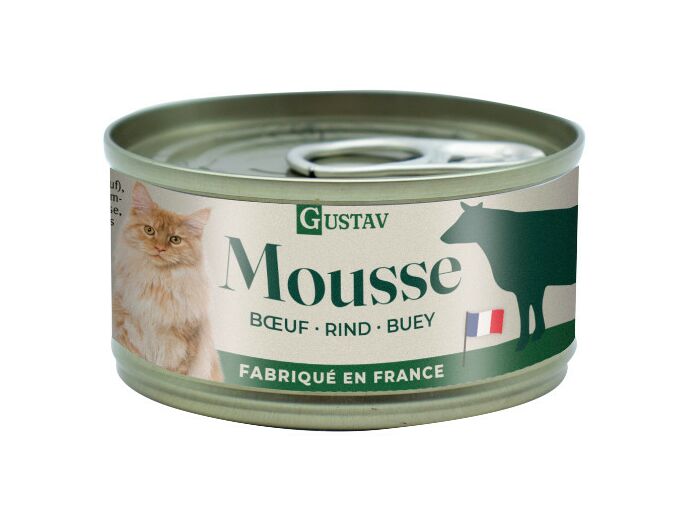 GUSTAV Mousse pour chat, au Boeuf - 85g