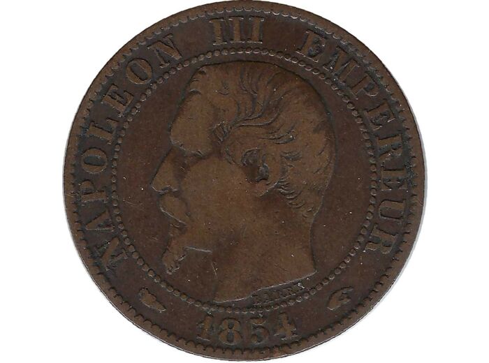 FRANCE 5 CENTIMES NAPOLEON III 1854 A (Paris) TB+ N2