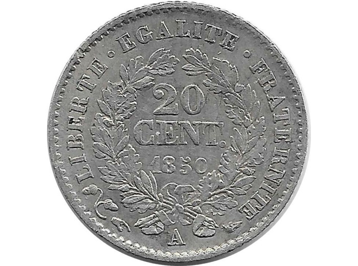 FRANCE 20 CENTIMES CERES 1850 A TTB