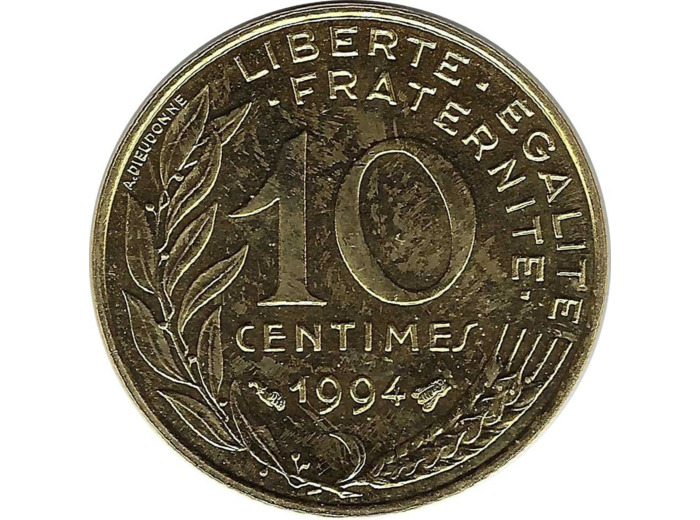 FRANCE 10 CENTIMES LAGRIFFOUL 1994 abeille SUP/NC