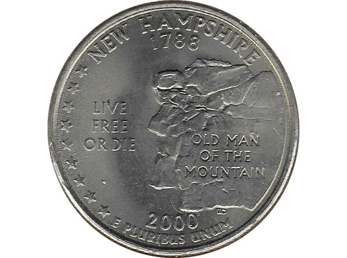 AMERIQUE ( U.S.A )  QUARTER DOLLAR (1/4 DOLLAR) 2000 P NEW HAMPSHIRE TTB+