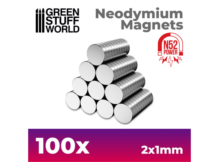 100 Aimants Néodymes 2x1mm