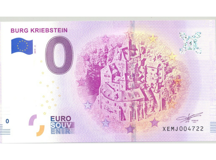 ALLEMAGNE 2019-2 BURG KRIEBSTEIN BILLET SOUVENIR 0 EURO TOURISTIQUE  NEUF