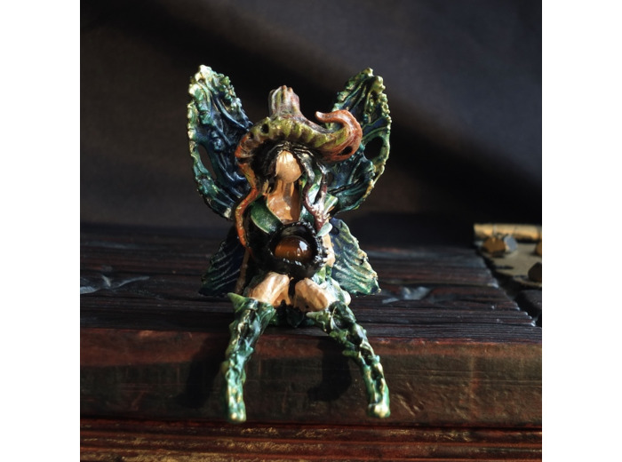 Figurine "Brindille" ailée et sa pierre naturelle