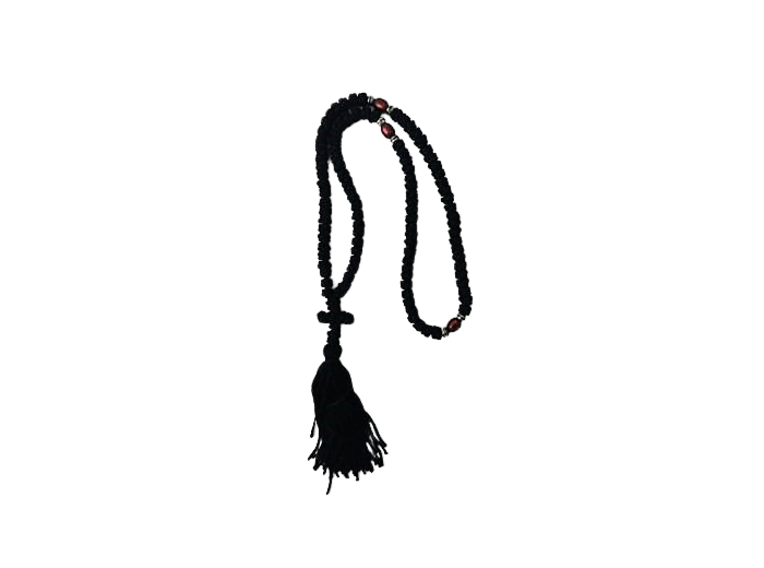 Chapelet Grec Perles Rouges sur corde