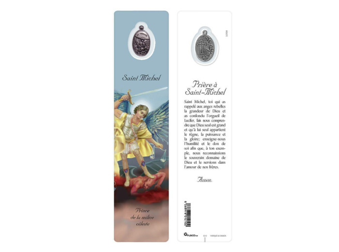 Signet plastifié avec médaille- ST MICHEL