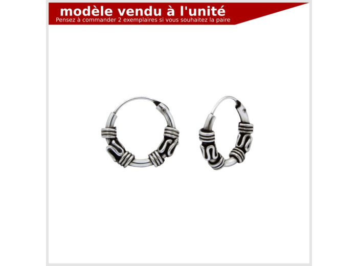 Créole ethnique en argent 925